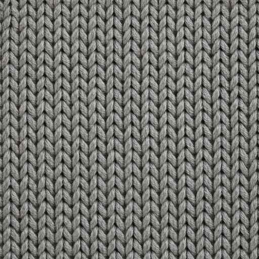 Close-up of gray knitted fabric texture showing knit loops