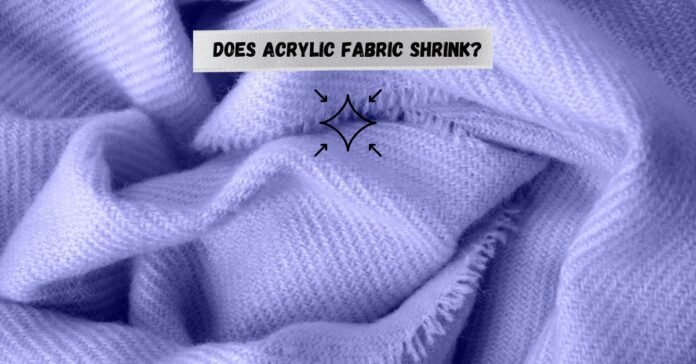 Close-up of soft acrylic fabric with text 