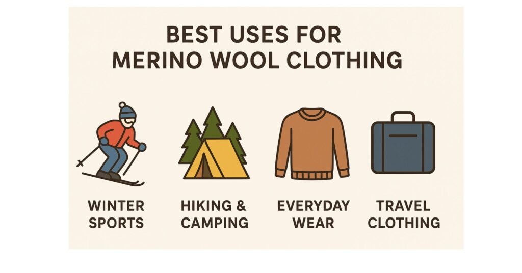 Infographic showing best uses for Merino wool