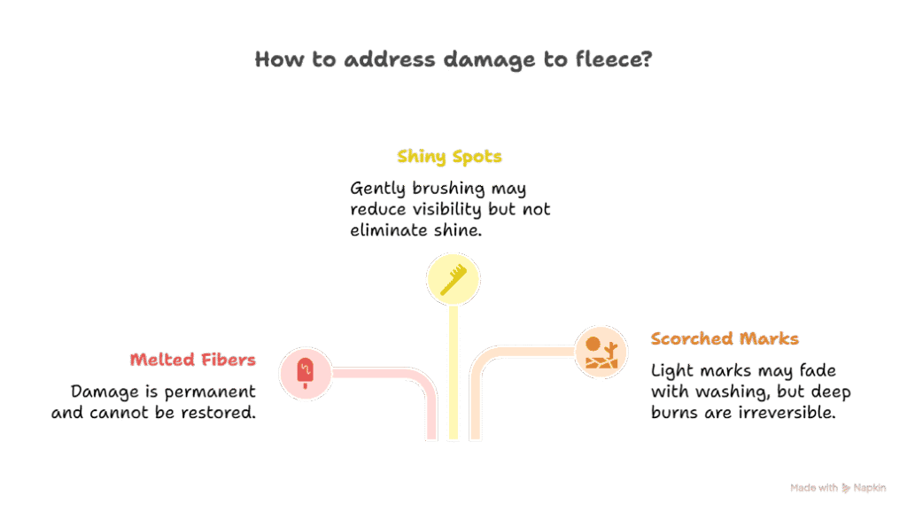 Infographic showing how to address fleece damage