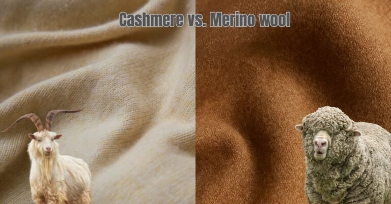 "Cashmere vs. Merino wool: cashmere fabric and merino wool."