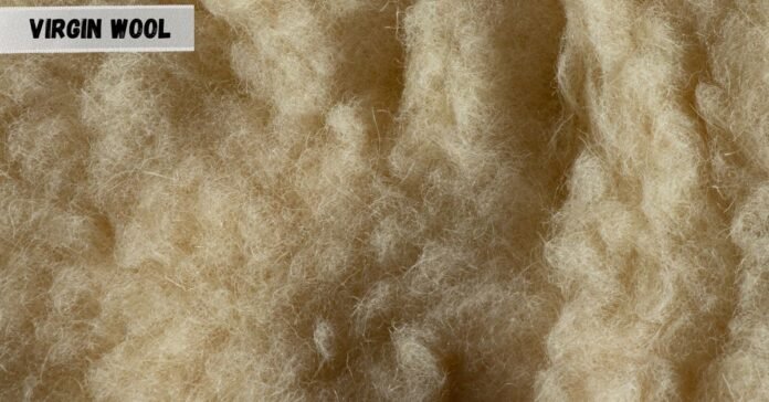 Close-up of soft, fluffy virgin wool fibers.