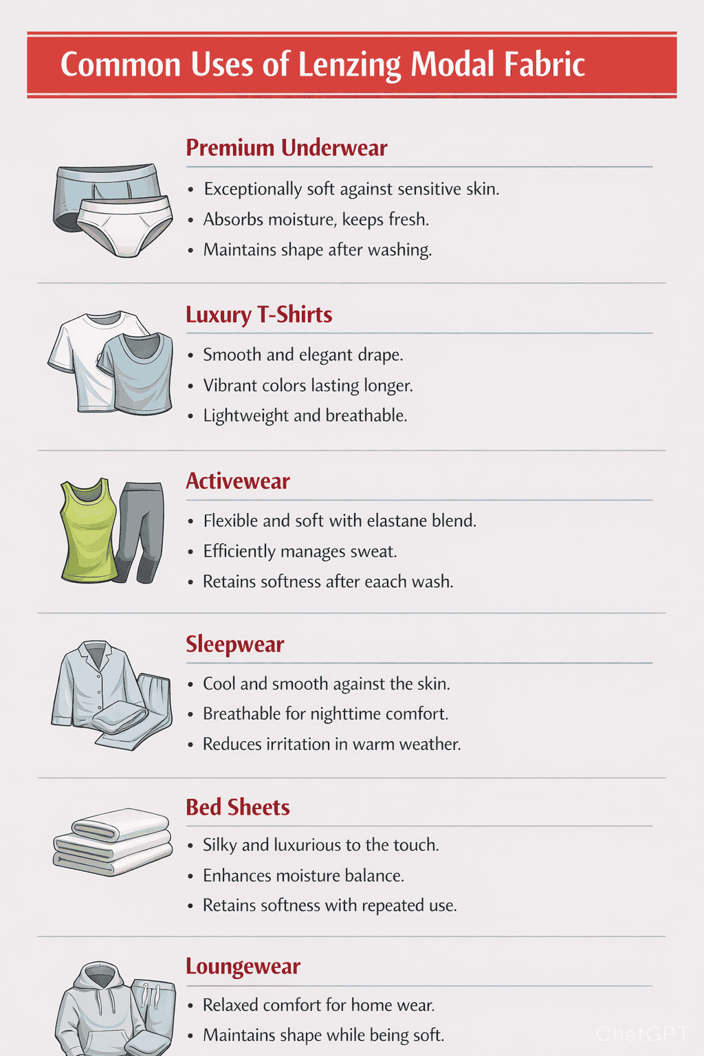 Common uses of Lenzing Modal fabric in clothing and home textiles