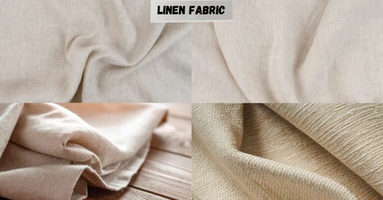 The linen fabric guide showing close-up textures and natural folds of linen fabric.