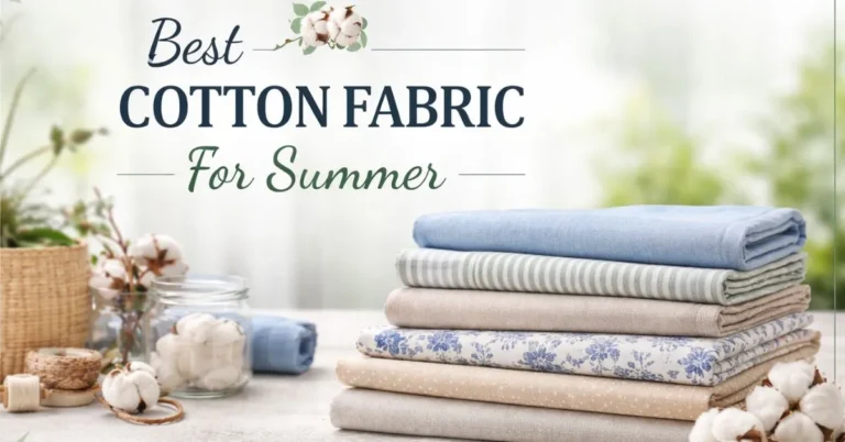 Best cotton fabric for summer with neatly folded breathable fabrics in soft tones