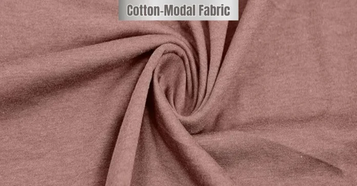 Close-up texture image explaining What is Cotton-Modal Fabric? with soft blended fibers and smooth drape