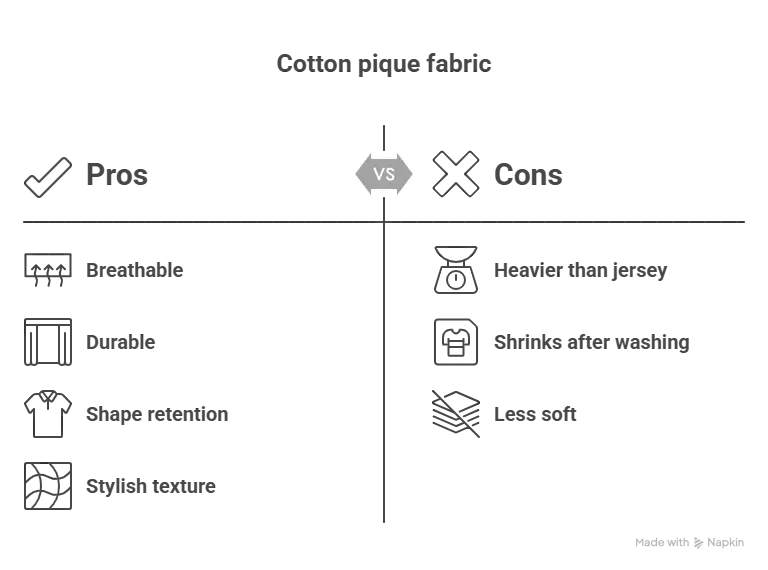 Pros and Cons of Cotton Pique fabric