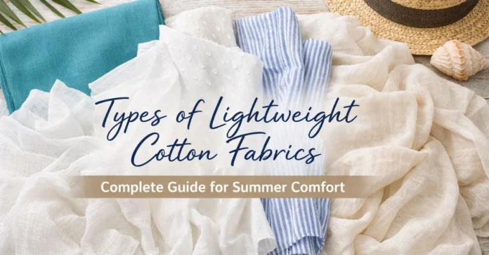 Lightweight cotton fabrics arranged neatly showing soft breathable summer textiles