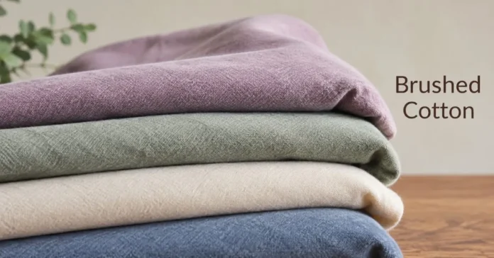 Soft brushed cotton fabric with a warm and cozy texture
