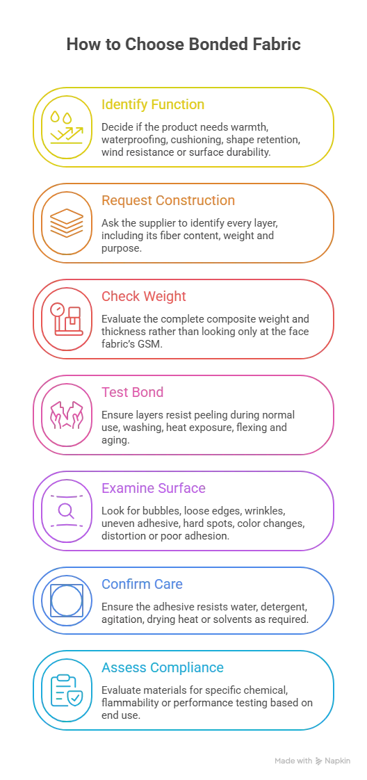 infographic showing How to choose bonded fabric