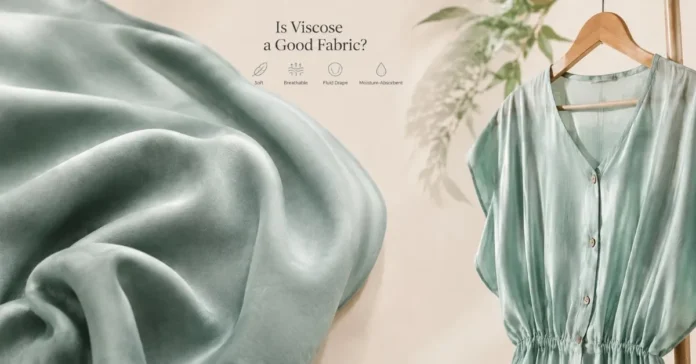 Soft viscose fabric beside a summer blouse with key properties