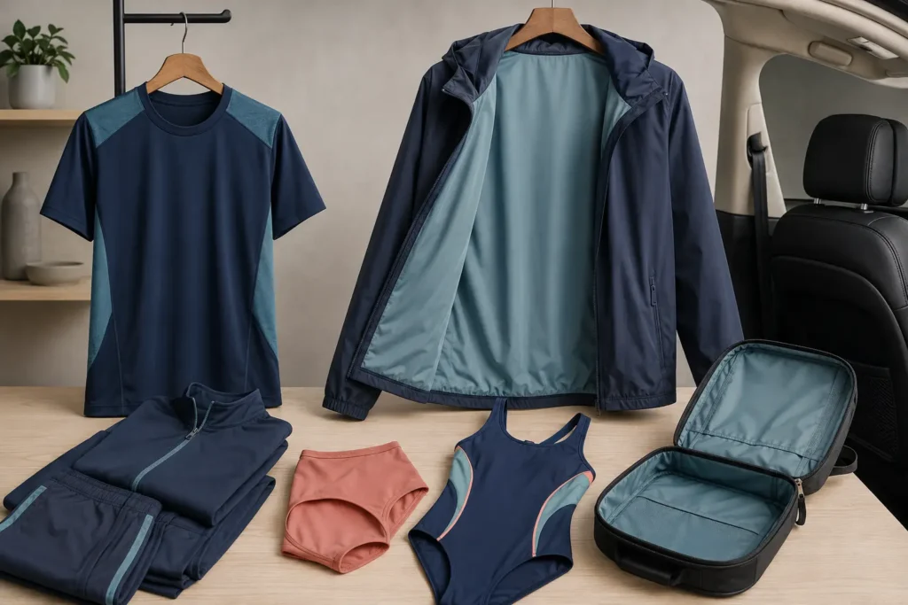 Tricot fabric used in sportswear, linings, swimwear and automotive interiors