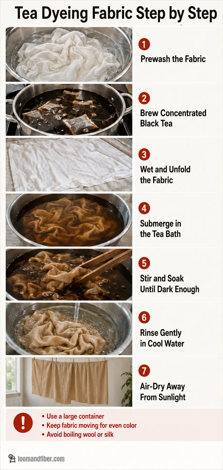 Seven practical steps for tea dyeing fabric at home