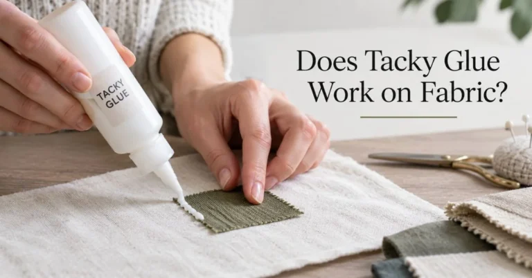 Tacky glue being applied to fabric for a craft project