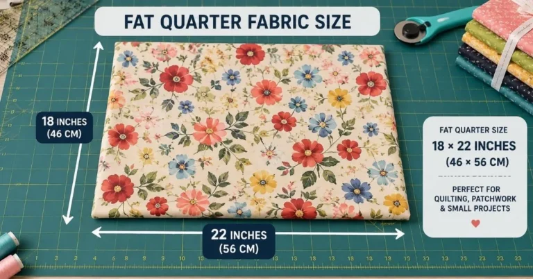 Fat quarter fabric measuring 18 × 22 inches on a cutting mat