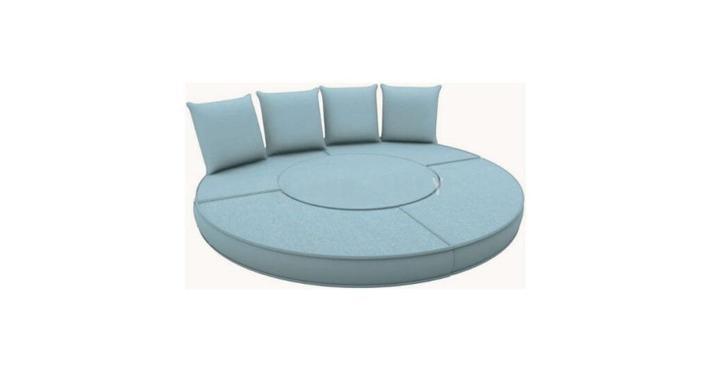 Custom-shaped cushion tailored for unique daybed designs.