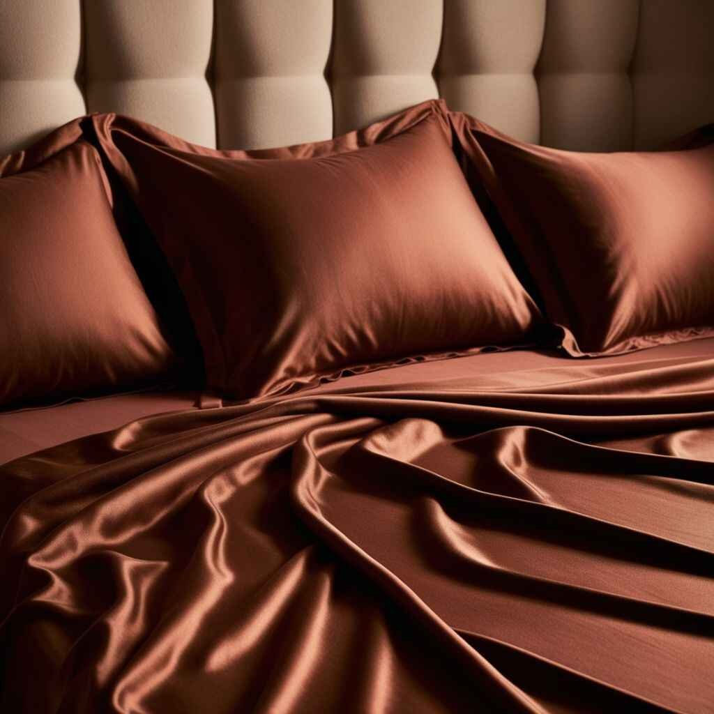 Brown chocolate sheet set with stuffed sponge.