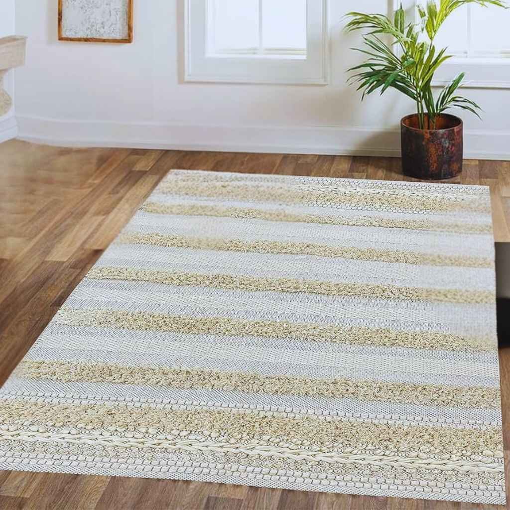 Rugs cover small space and add beauty and decoration to the area.