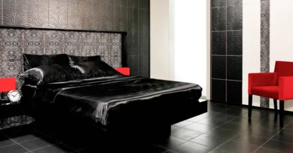 Plush black velvet bed sheets.