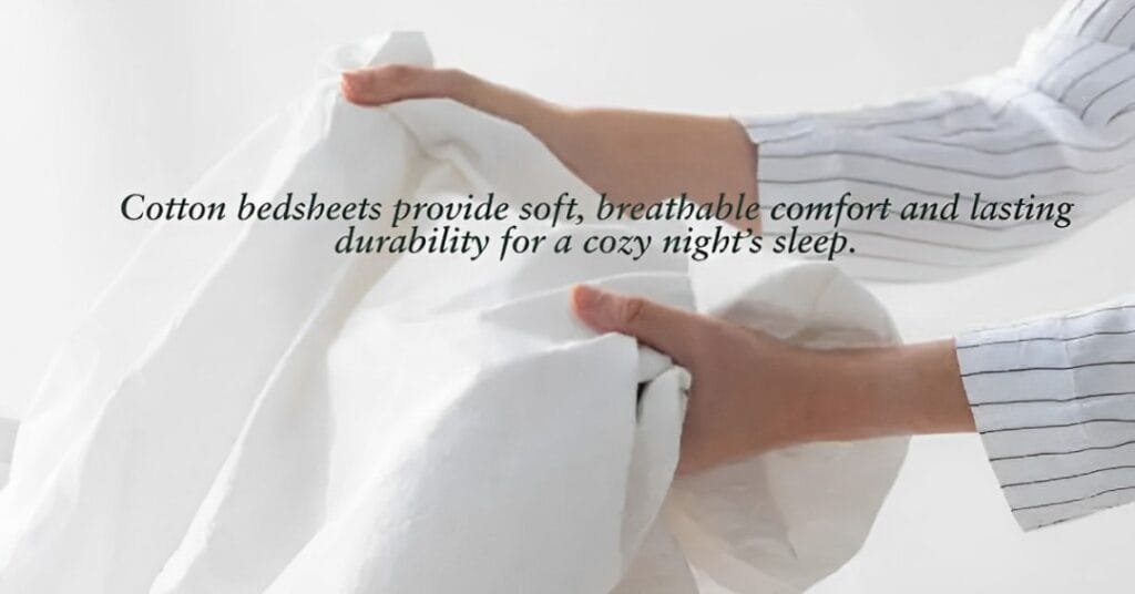 Soft and breathable cotton bed sheets for a cozy look.