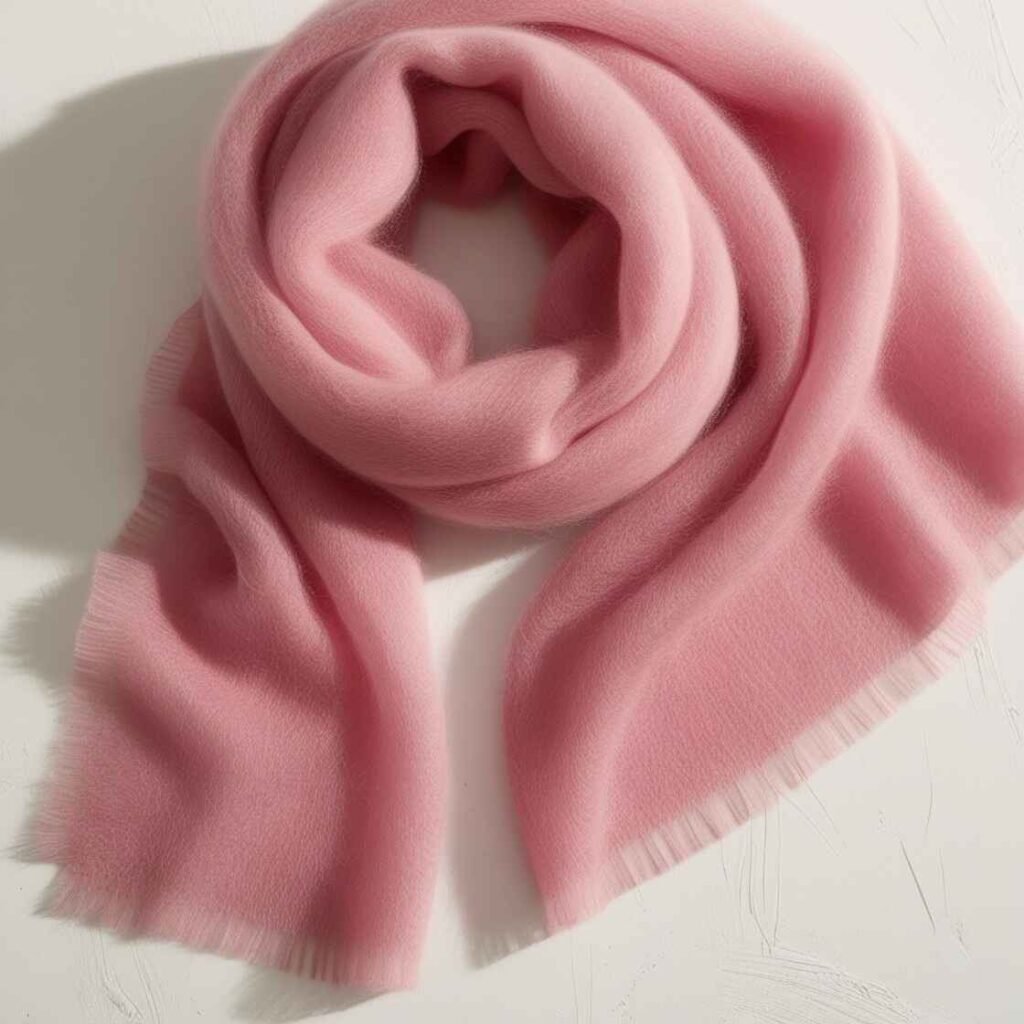 Pink colored Mohair scarf