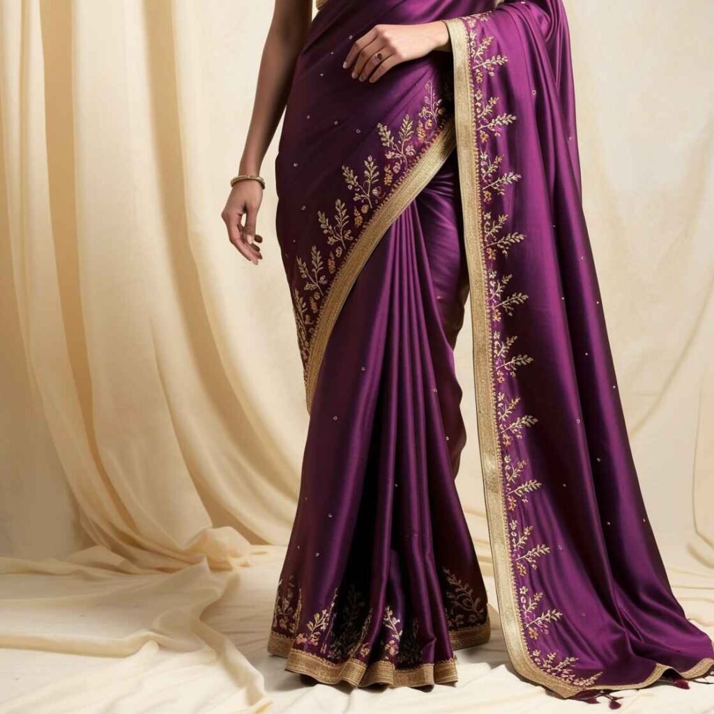 An elegant mulberry silk saree