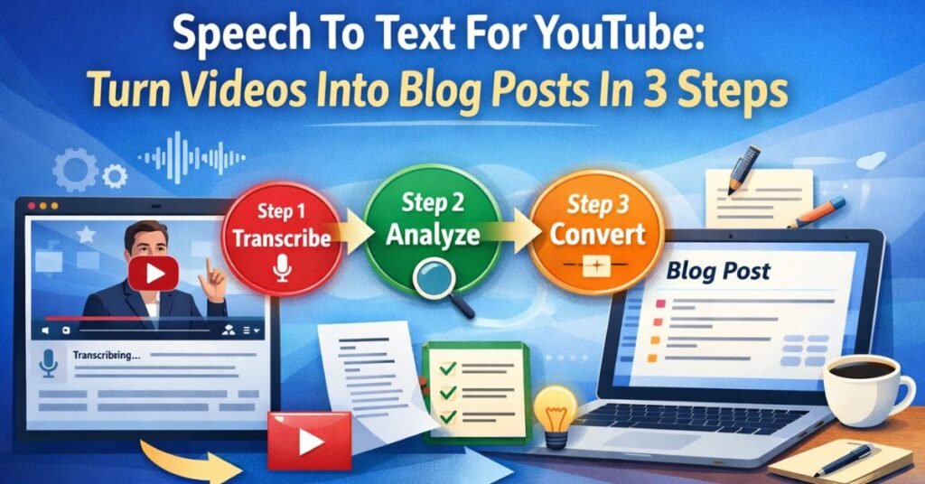 Speech to text for YouTube: Methods to turn videos into blog posts
